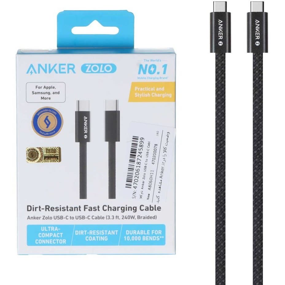 کابل شارژر Anker Zolo USB-C to USB-C